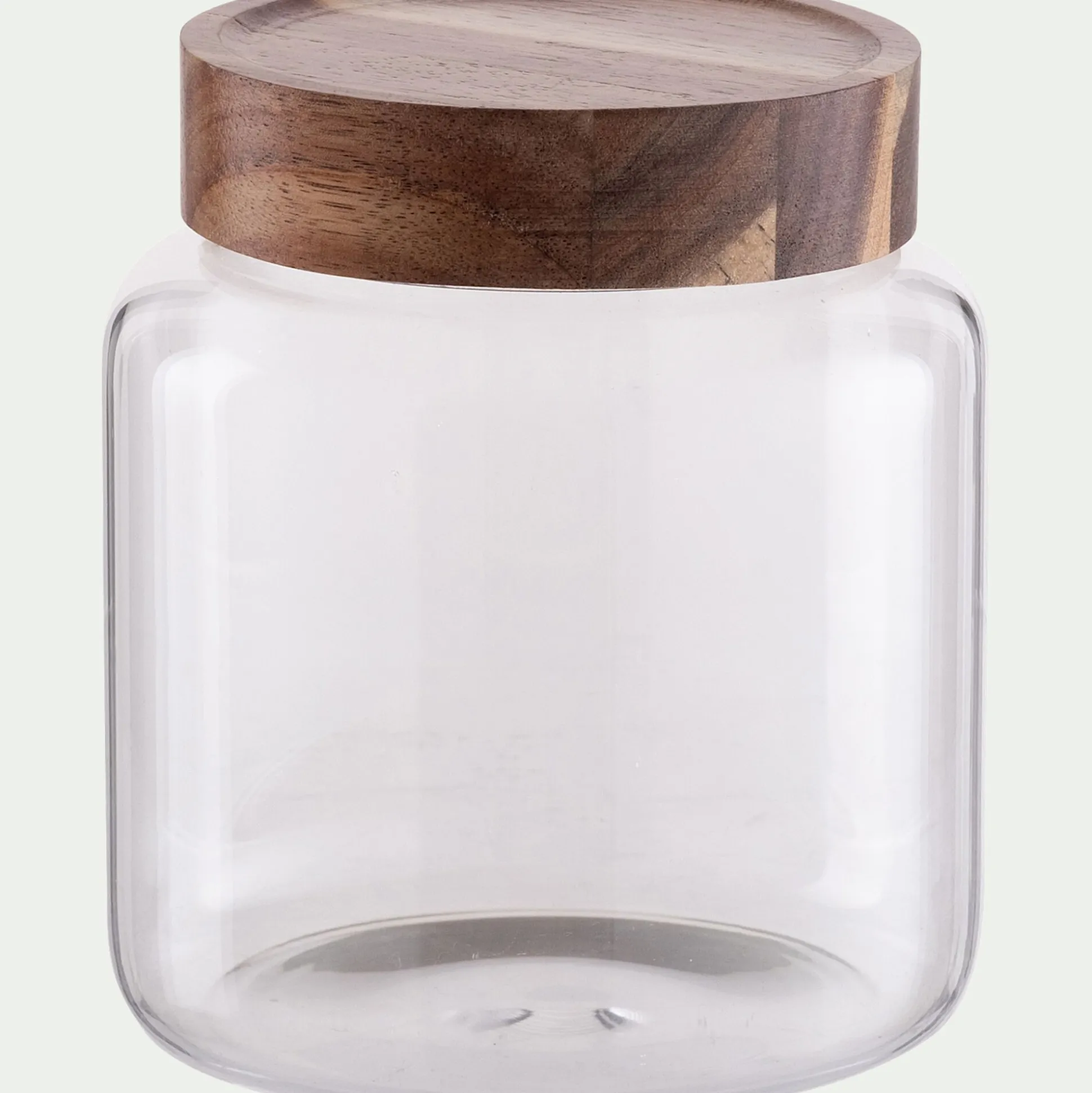 Bocal de conservation en verre avec couvercle en acacia 1,25L - transparent