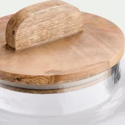 Bocal en verre avec couvercle en manguier 3,5L - transparent