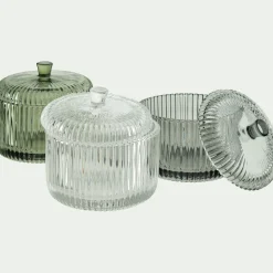 Boite déco en verre D10cm - vert