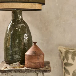 Boite décorative en bois d'acacia D12xH16cm - naturel