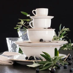 Bol avec liseré en porcelaine D13,5cm - blanc