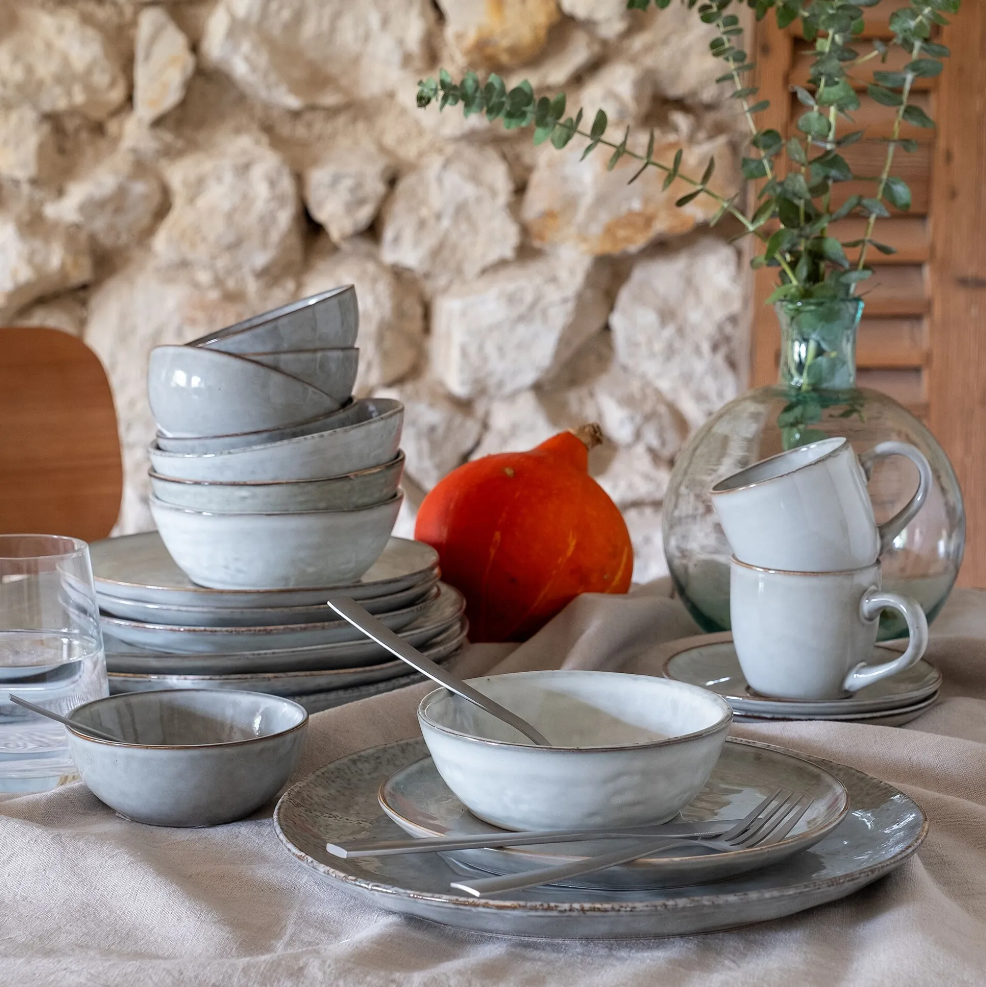 Bol en grès D14cm - vert