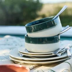 Bol en grès D14,5cm - vert oyat