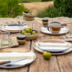 Bol en grès peint D15cm - marron