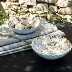 Bol marbré en grès D18,5cm - beige alpilles