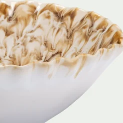 Bol marbré en grès D18,5cm - beige alpilles