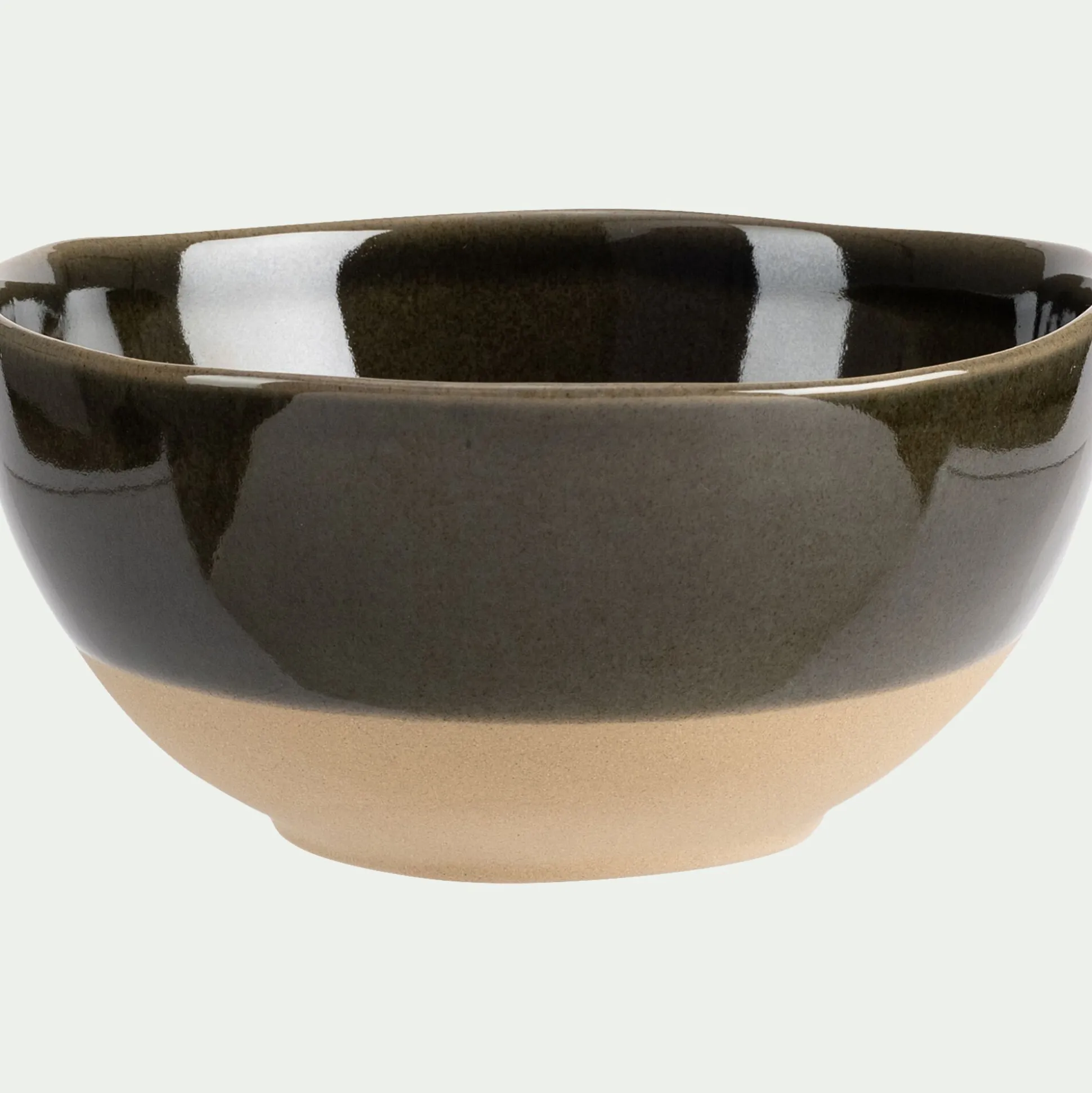 Bol organique en grès D16cm - vert cèdre