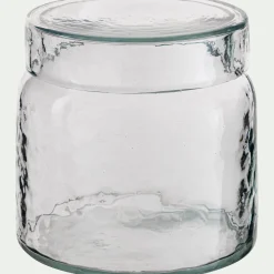 Boîte déco avec couvercle en verre D11cm - transparent