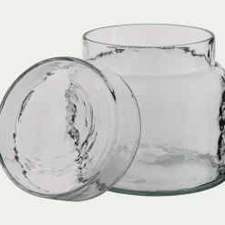 Boîte déco avec couvercle en verre D11cm - transparent