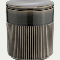 Boîte déco en grès D11xH13,5cm - bleu