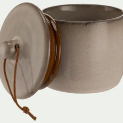 Boîte déco en grès H10cm - gris