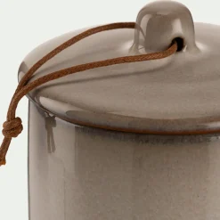 Boîte déco en grès H10cm - gris