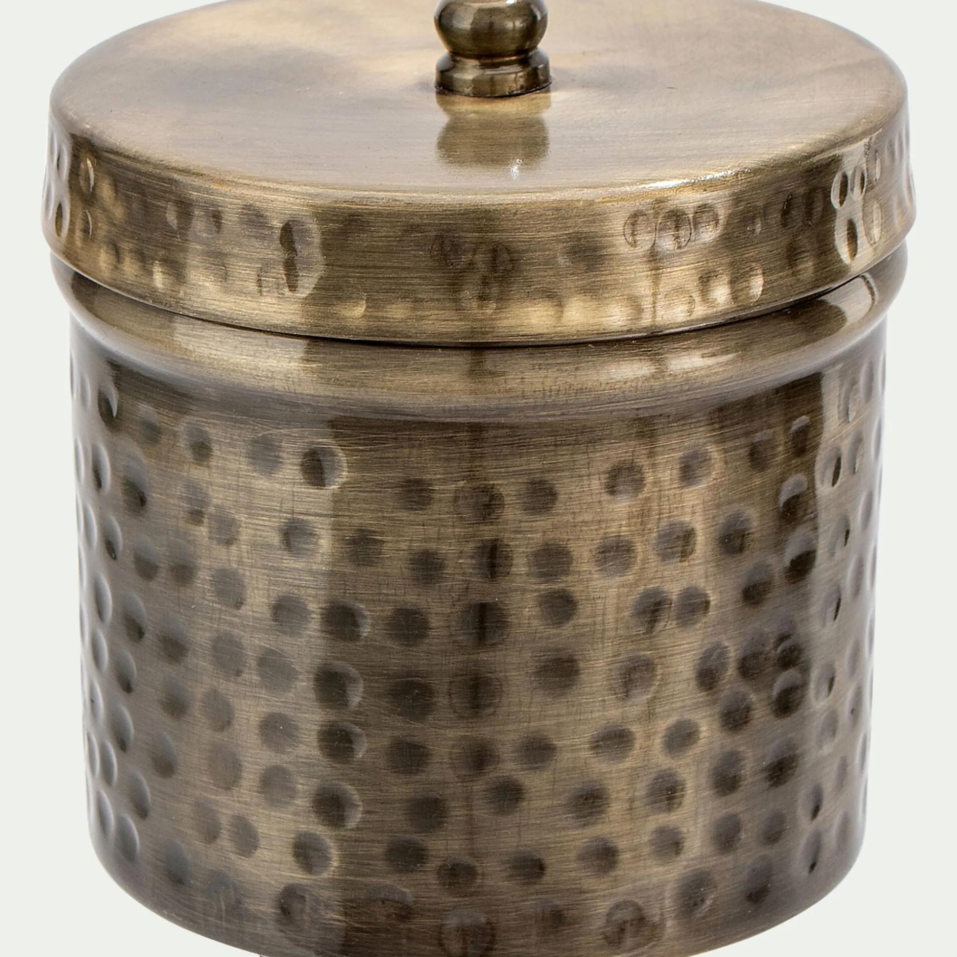 Boîte décorative ronde en fer - doré D10xH10cm