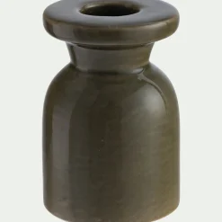Bougeoir en céramique D5,5xH8,5cm - vert cèdre