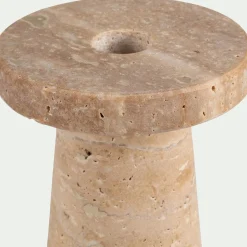 Bougeoir en travertin H13cm - naturel