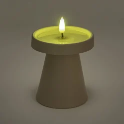 Bougie à LED D9xH10cm - beige sable