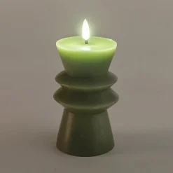 Bougie à LED D7,7xH14,6cm - vert