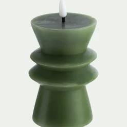 Bougie à LED D7,7xH14,6cm - vert