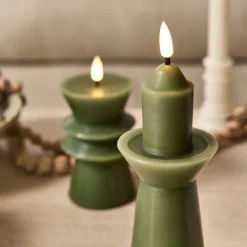 Bougie à LED D6,9xH23,4cm - vert