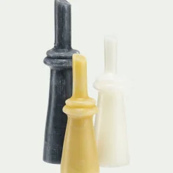 Bougie déco contemporaine H28,5cm - blanc