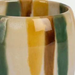 Bougie déco en grès H8,5cm - multicolore