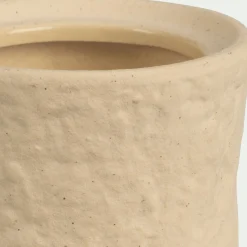 Bougie déco en grès H11cm - rose sable