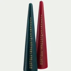 Bougie de Noël en forme de sapin H25cm - vert (modèle aléatoire)