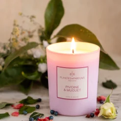 Bougie parfumée senteur Pivoine Muguet 180g