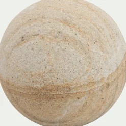 Boule déco en grès D15cm - beige