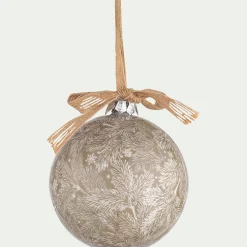 Boule de Noël D8cm - beige (modèle aléatoire)