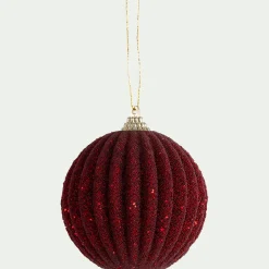 Boule de Noël D8cm - rouge (modèle aléatoire)