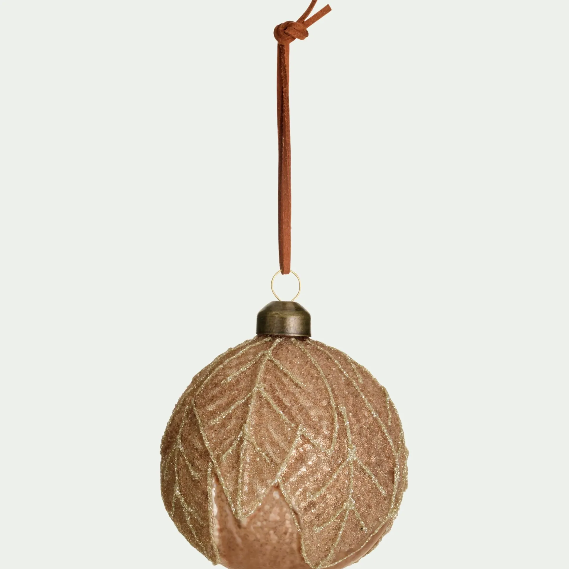 Boule de noël en verre D8cm - vert (modèle aléatoire)