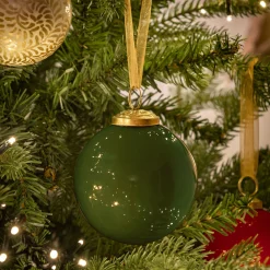 Boule de Noël en verre D9cm - vert