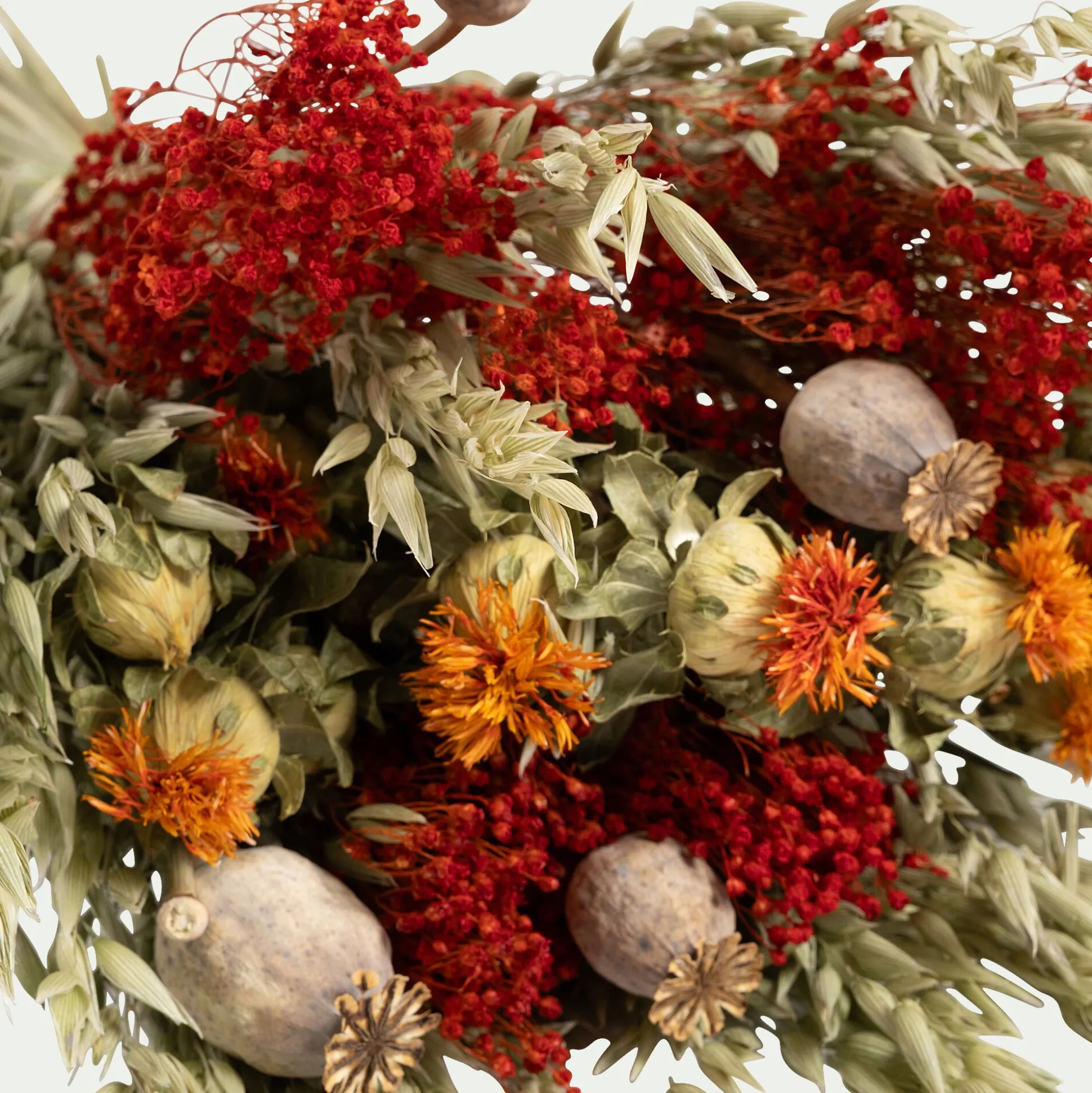 Bouquet de fleurs séchées h55cm - orange