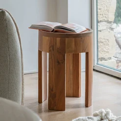 bout de canapé en acacia D35xH45cm - naturel