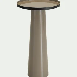 Bout de canapé en acier D40xH70cm - taupe
