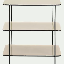 Bout de canapé en acier L30xH55cm - blanc écru