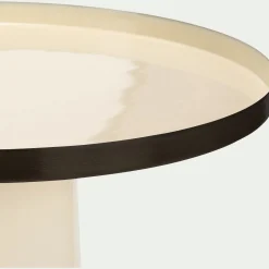 Bout de canapé en acier rond D40xH70cm - blanc