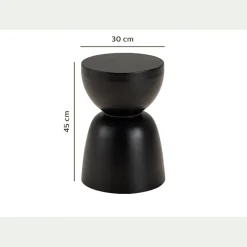 Bout de canapé en aluminium - noir D30xH45cm