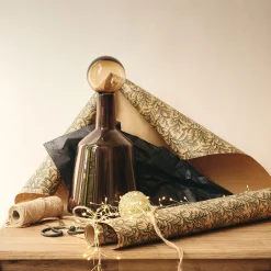 Bouteille déco en verre H41cm - brun rustrel