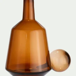 Bouteille déco en verre H41cm - brun rustrel