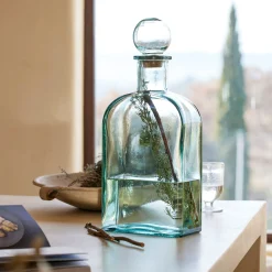 Bouteille décorative en verre recyclé H45cm - transparent