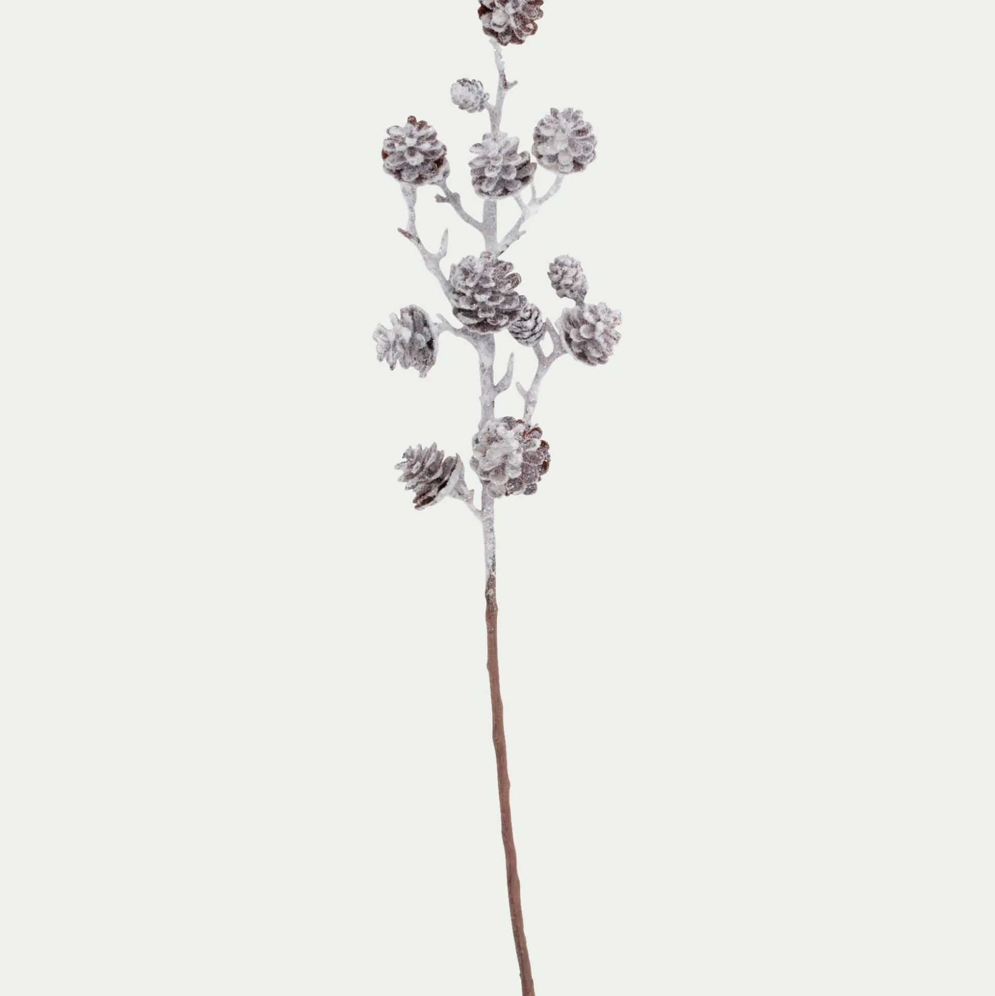 Branchage de Noël artificiel de pommes de pin enneigées 58cm - blanc