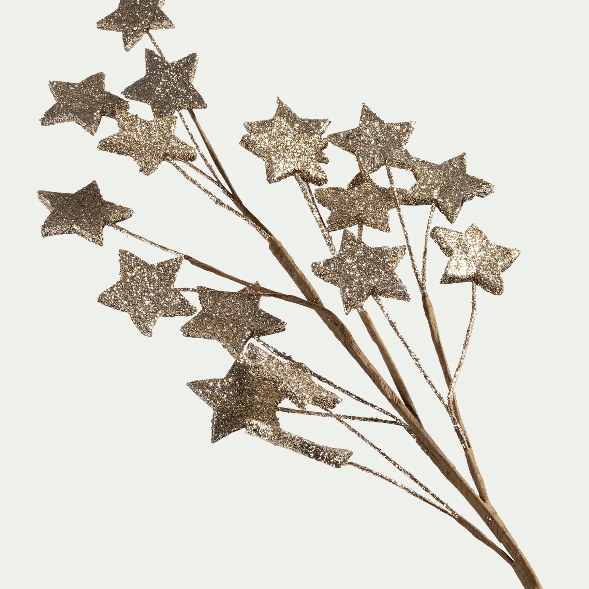 Branchage de Noël artificiel étoilé H70cm - doré