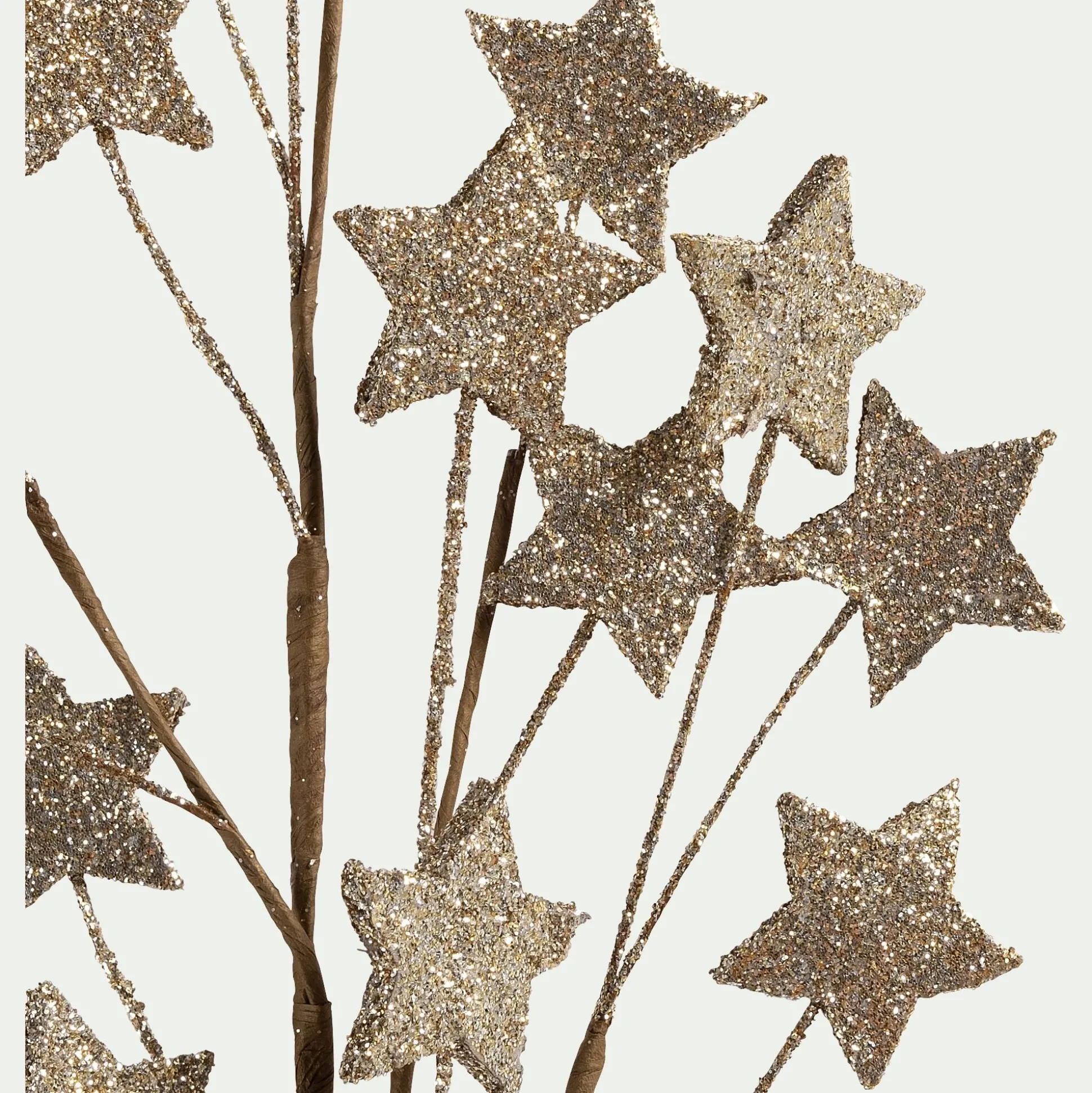 Branchage de Noël artificiel étoilé H70cm - doré