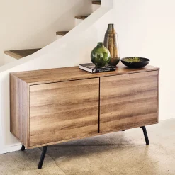 Buffet 2 portes en bois L140cm - bois foncé