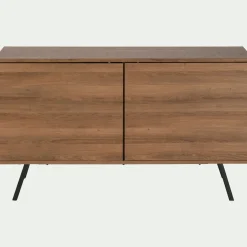 Buffet 2 portes en bois L140cm - bois foncé