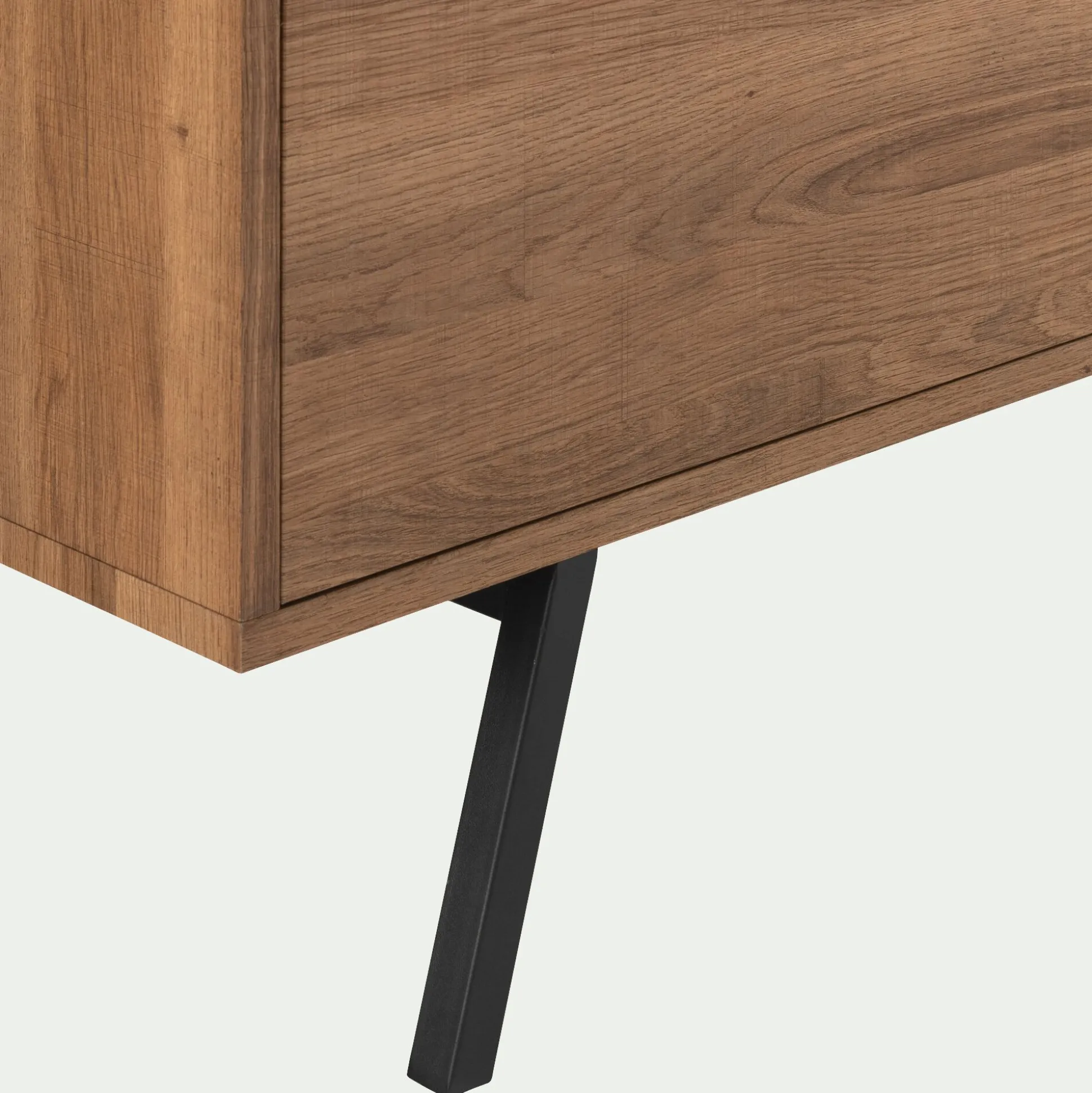 Buffet 2 portes en bois L140cm - bois foncé