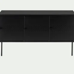 Buffet 3 portes en tôle d'acier - noir