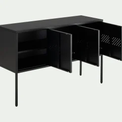 Buffet 3 portes en tôle d'acier - noir